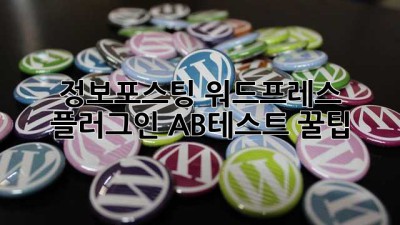 정보포스팅 워드프레스 플러그인 AB테스트 꿀팁🍯